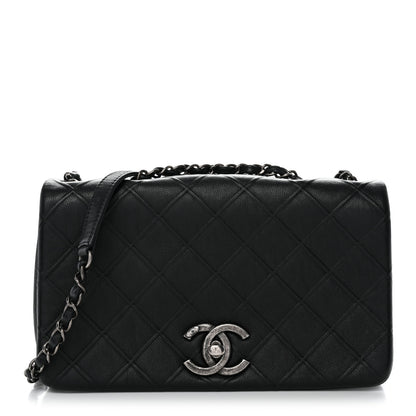 Chanel Calfskin Diamond Embossed New Chic Flap Black 1 of 11