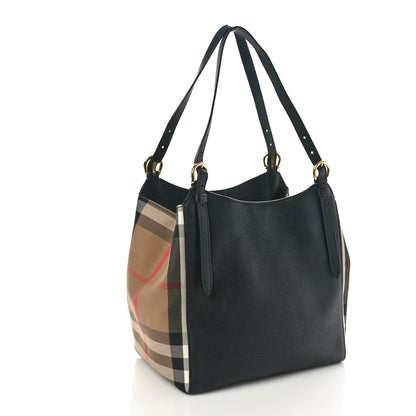 Burberry Grainy Calfskin House Check Small Canterbury Black 3 of 9