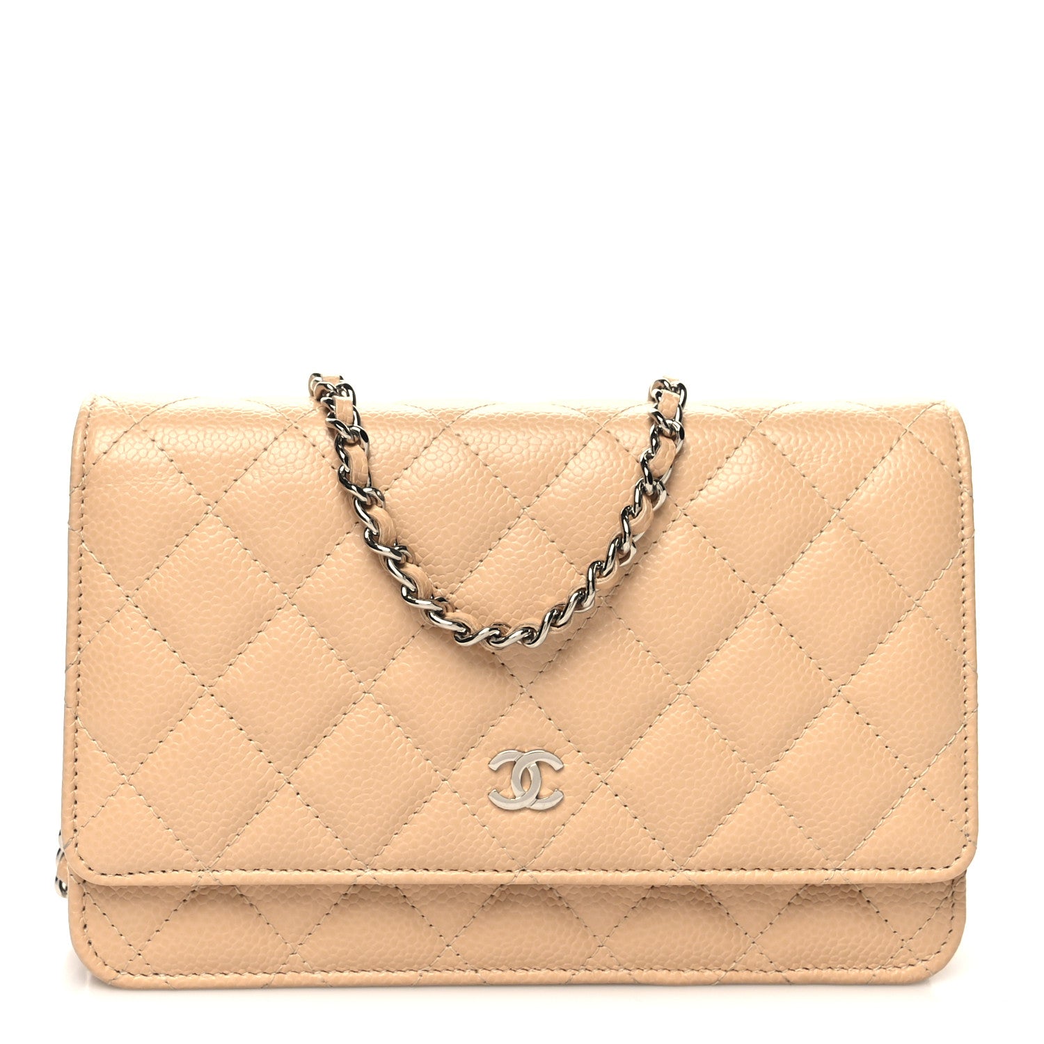 Chanel Caviar Quilted Wallet on Chain WOC Beige Clair 1 of 10
