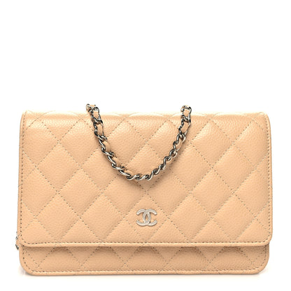Chanel Caviar Quilted Wallet on Chain WOC Beige Clair 1 of 10