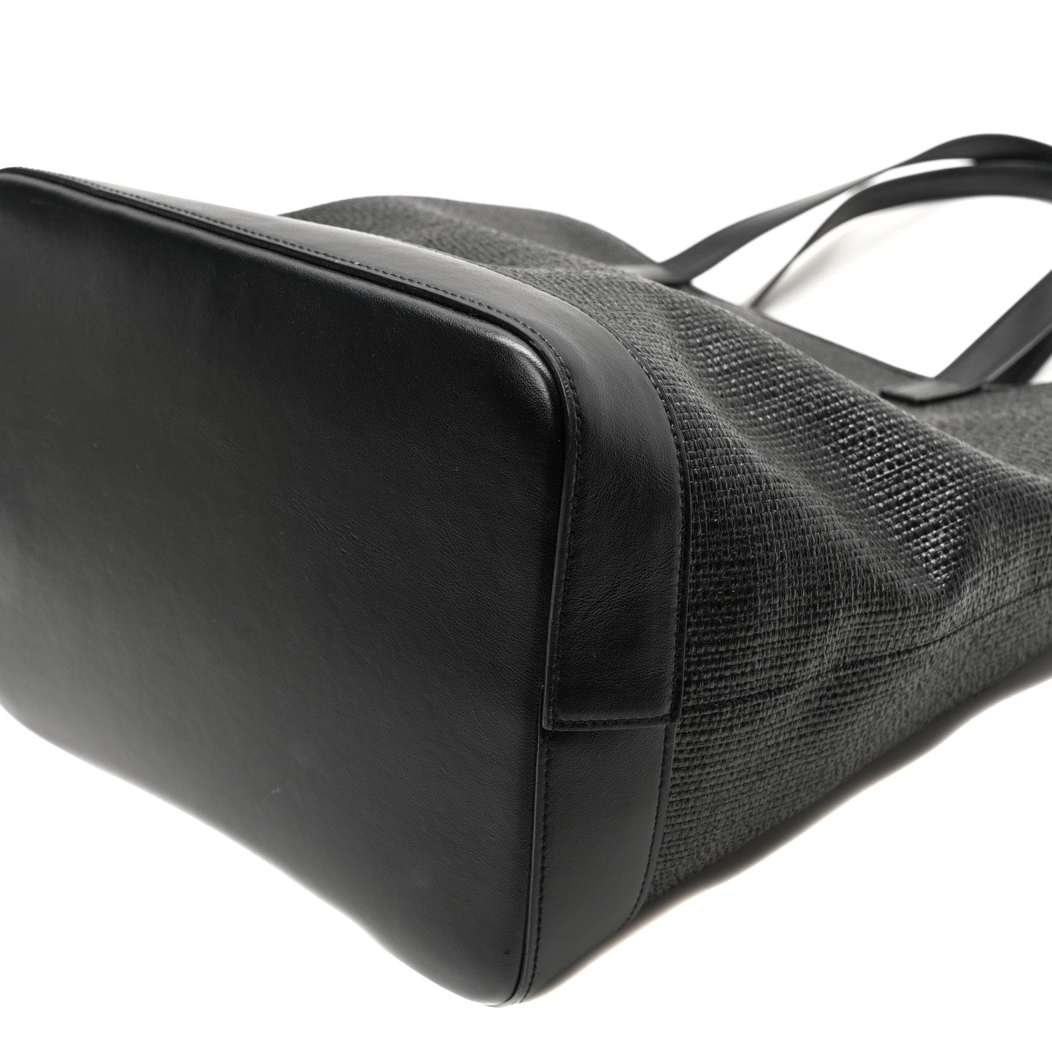 Saint Laurent Linen Canvas Teddy Shopping Bag Black 9 of 9