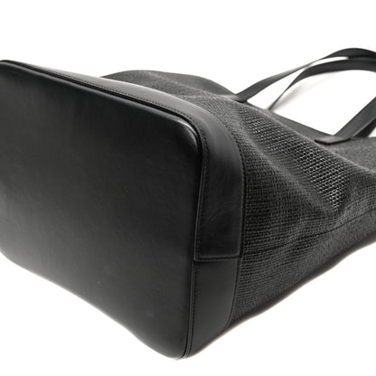 Saint Laurent Linen Canvas Teddy Shopping Bag Black 9 of 9
