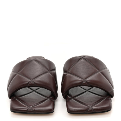 Bottega Veneta Nappa Quilted Rubber Lido Flat Sandals 36 Bitter Chocolate 2 of 8