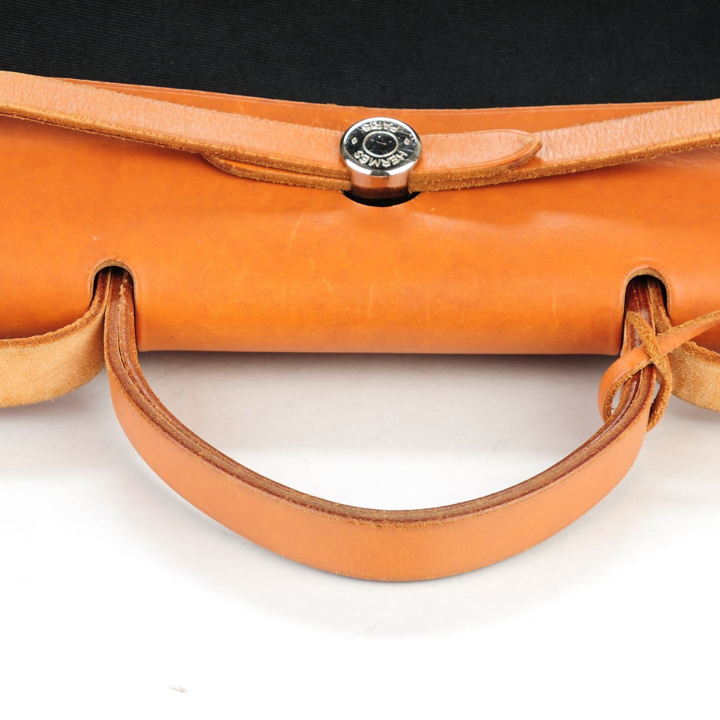 Toile Vache Calfskin Herbag 30 PM Black Natural