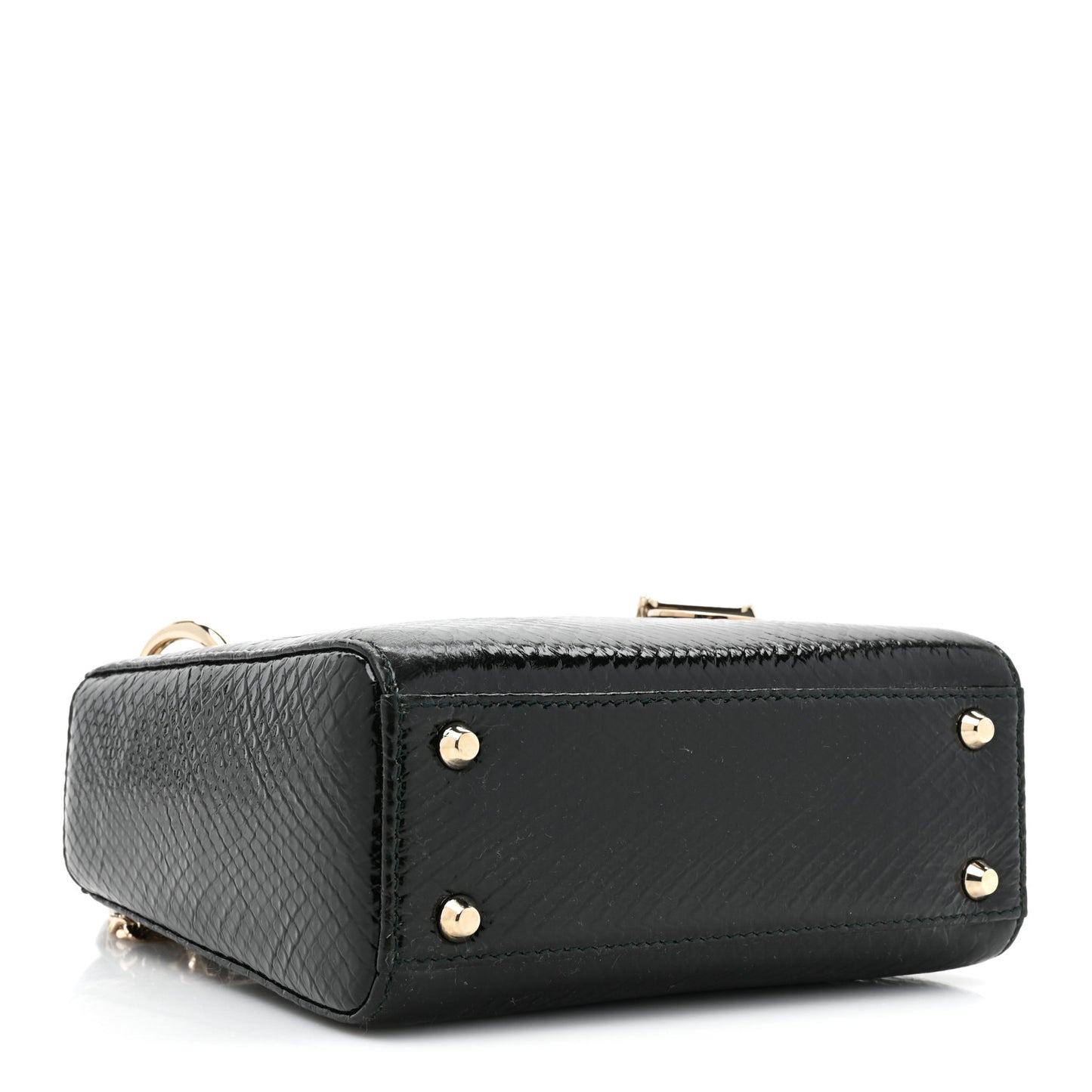 Shiny Snakeskin Mini Lady Dior Emerald Green