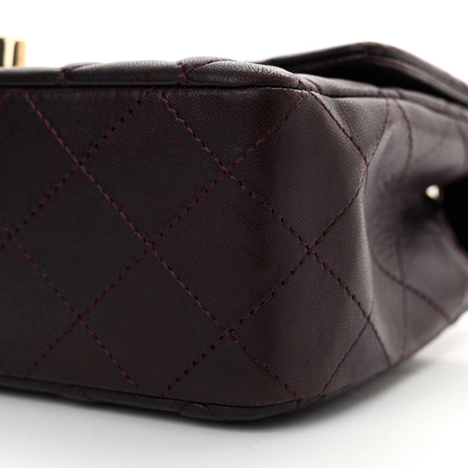 Chanel Lambskin Quilted Mini Rectangular Flap Dark Purple 10 of 11