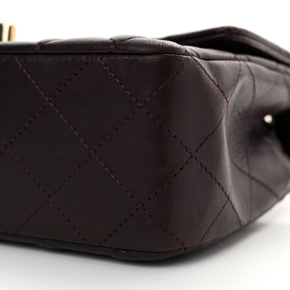 Chanel Lambskin Quilted Mini Rectangular Flap Dark Purple 10 of 11