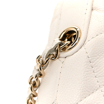 Chanel Caviar Quilted Hobo Clutch With Chain White 12 of 13