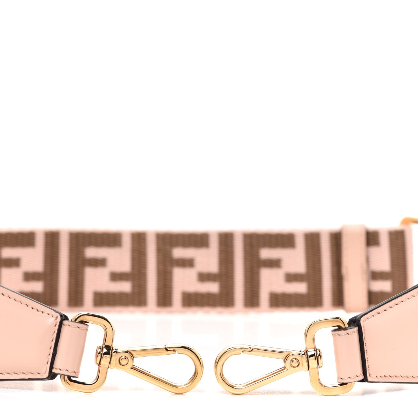 Jacquard Ribbon Vitello King FF Bi-Color Intreccio Adjustable Strap You Light Rose Camel