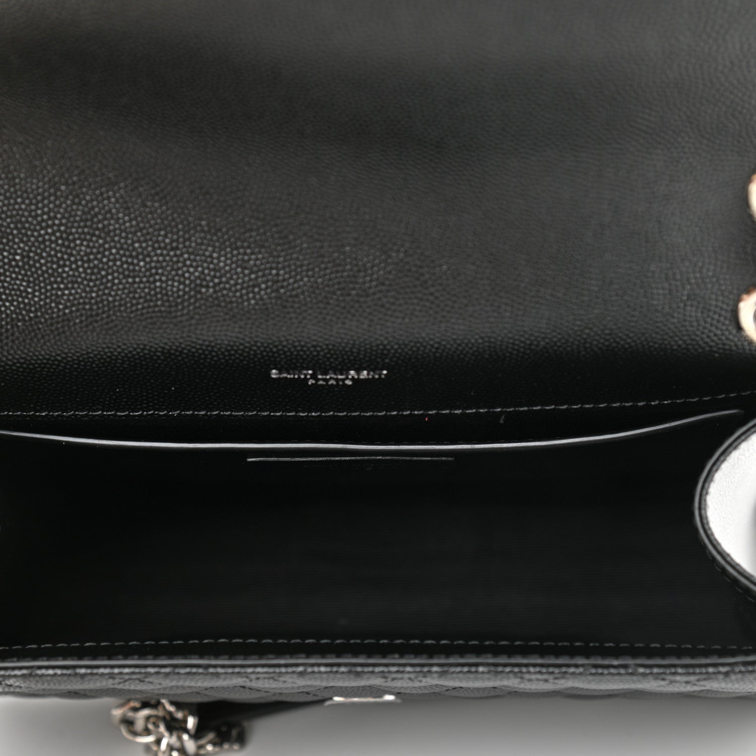 Saint Laurent Grain De Poudre Textured Mixed Matelasse Triquilt Medium Monogram Satchel Black 5 of 10