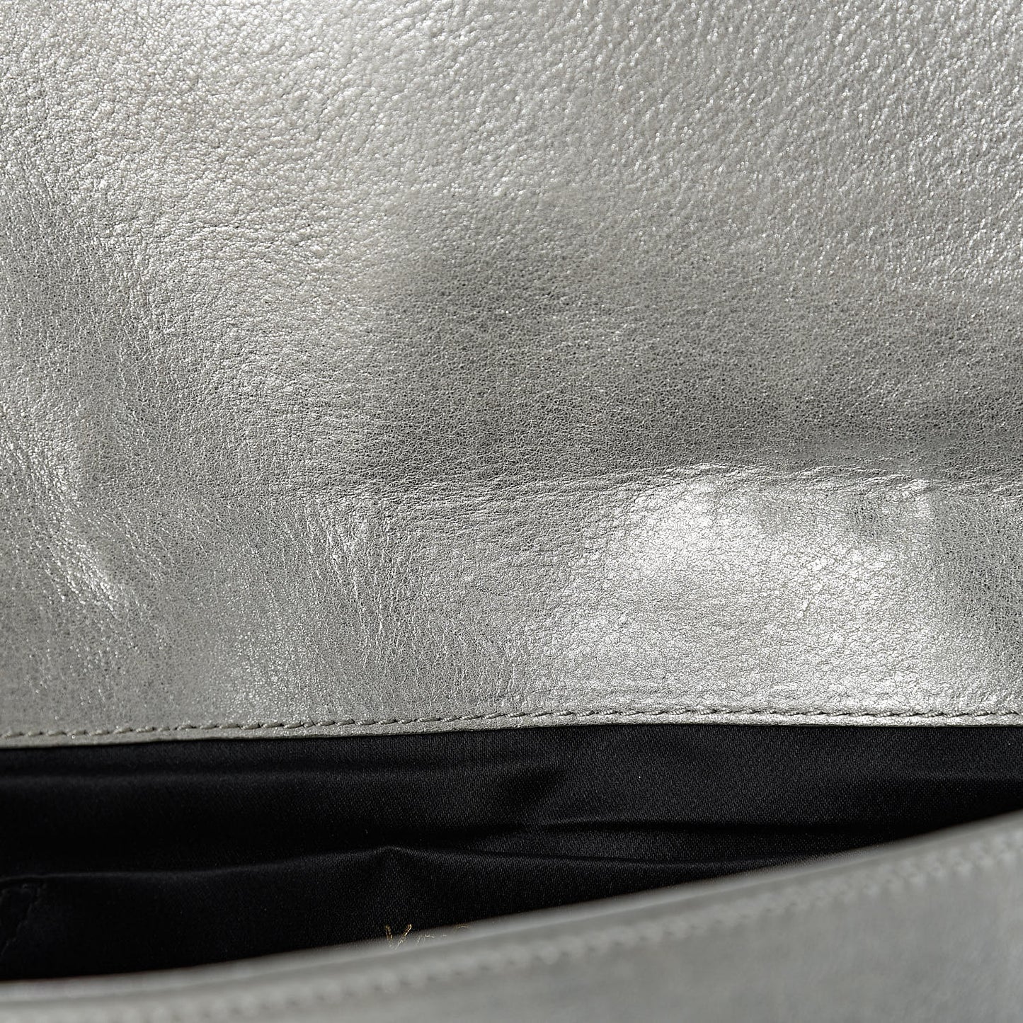Metallic Calfskin Monogram Large Belle De Jour Clutch Silver