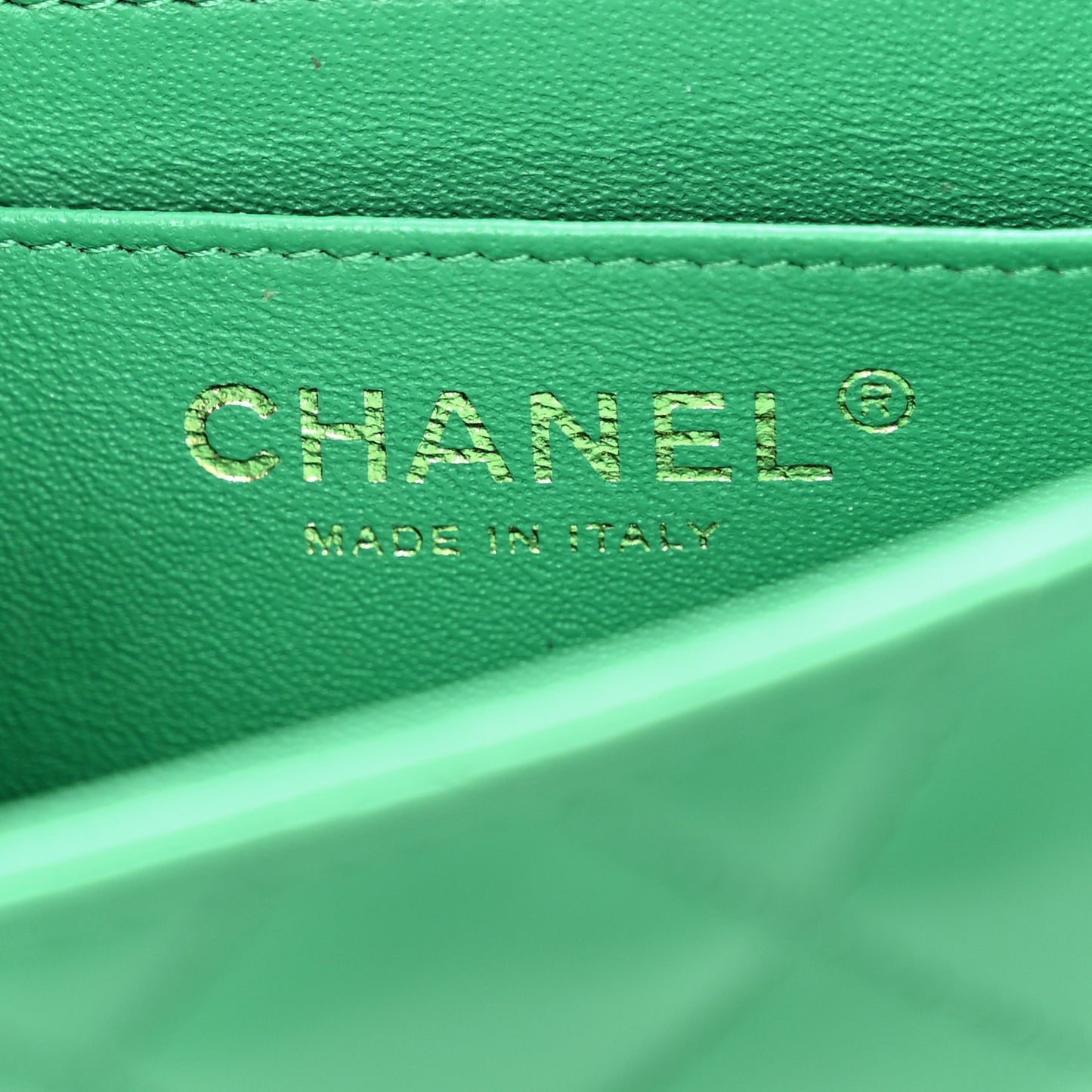 Lambskin Quilted Mini Square Flap Green