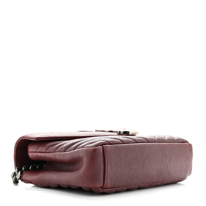 Saint Laurent Sheepskin Matelasse Chevron Medium College Bag Rouge Legion 4 of 10