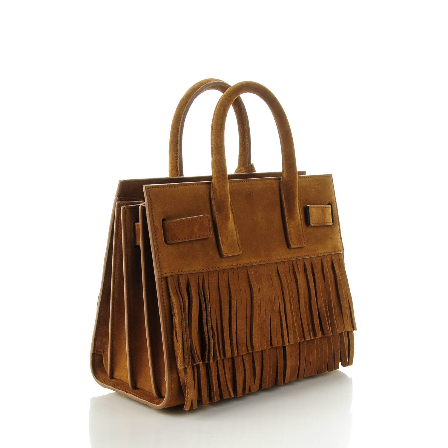 Saint Laurent Suede Fringe Nano Sac De Jour Light Ocre 3 of 7
