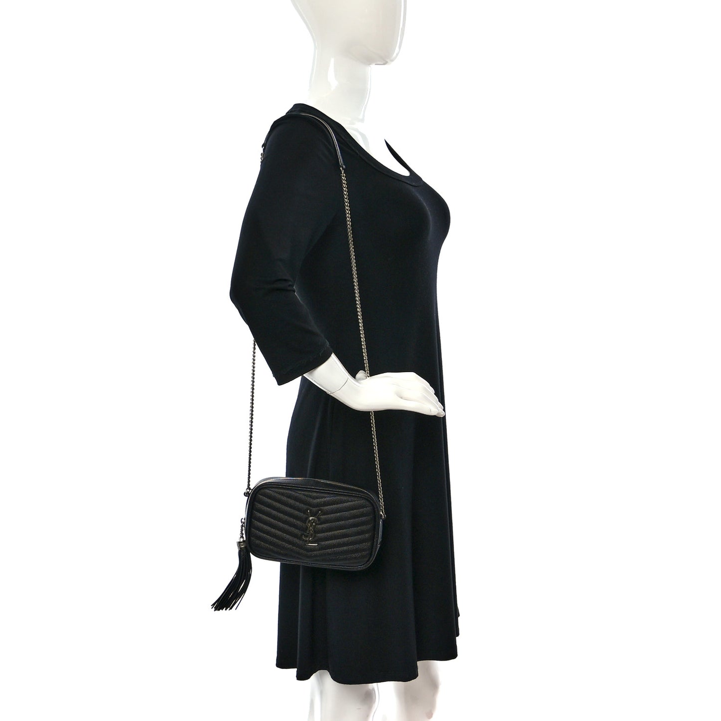 Grain De Poudre Matelasse Monogram Mini Lou Camera Bag Black