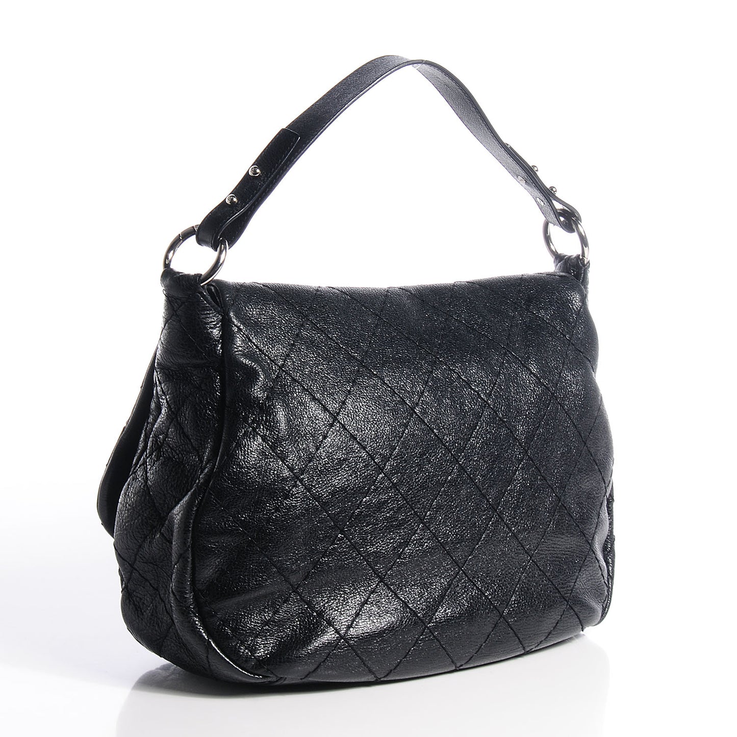 Glazed Calfskin On The Road XL Flap Black