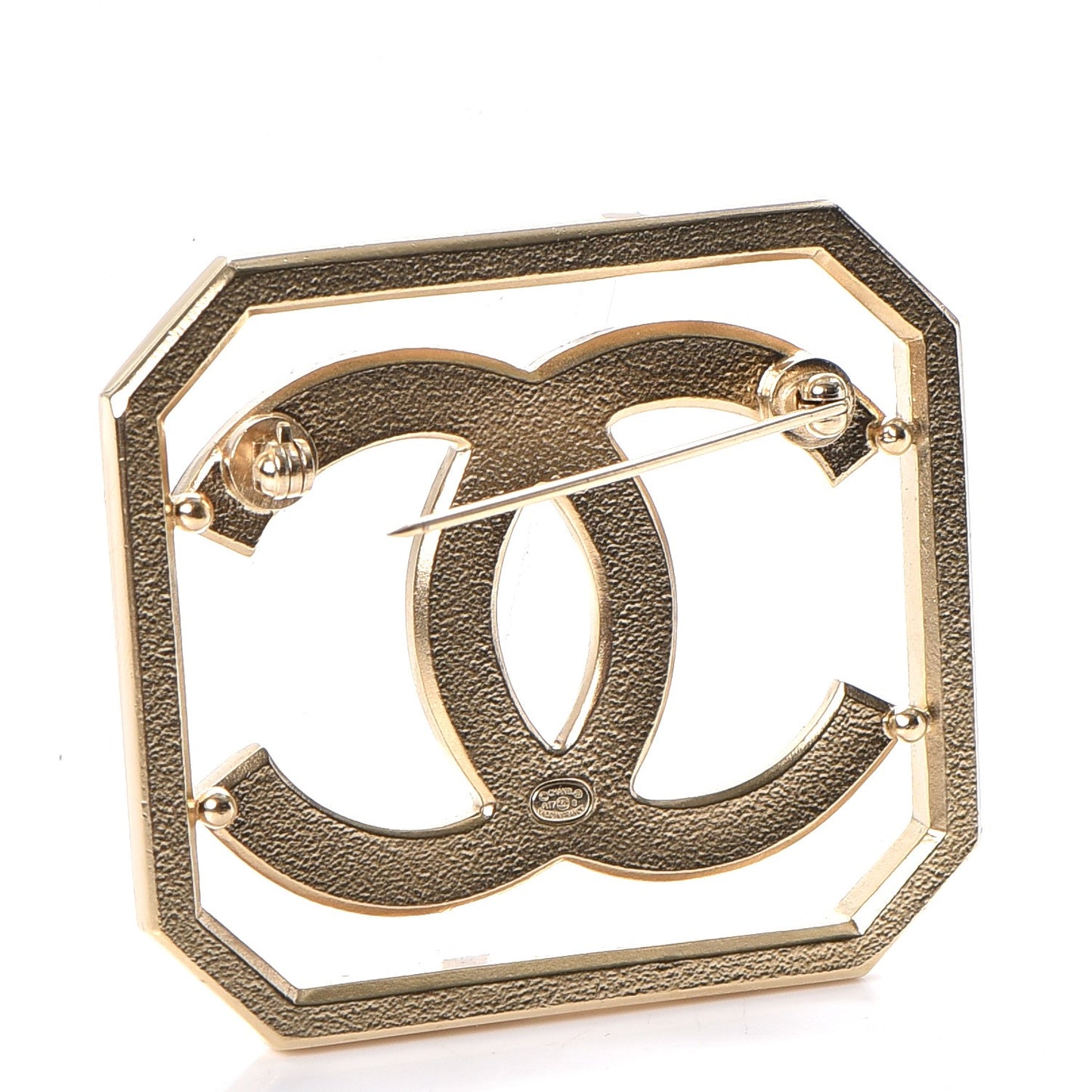 Crystal CC Brooch Light Gold