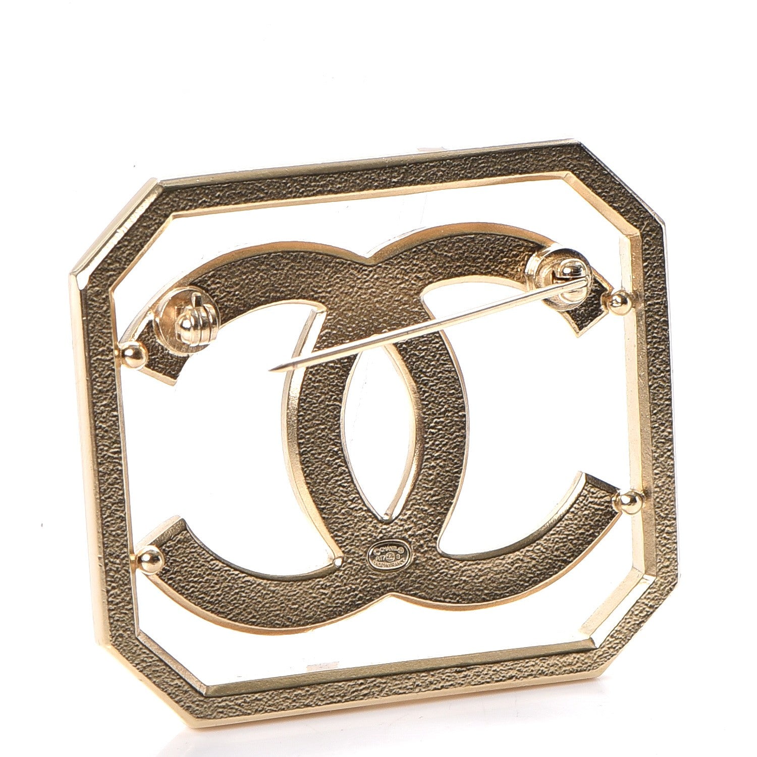 Chanel Crystal CC Brooch Light Gold 3 of 5