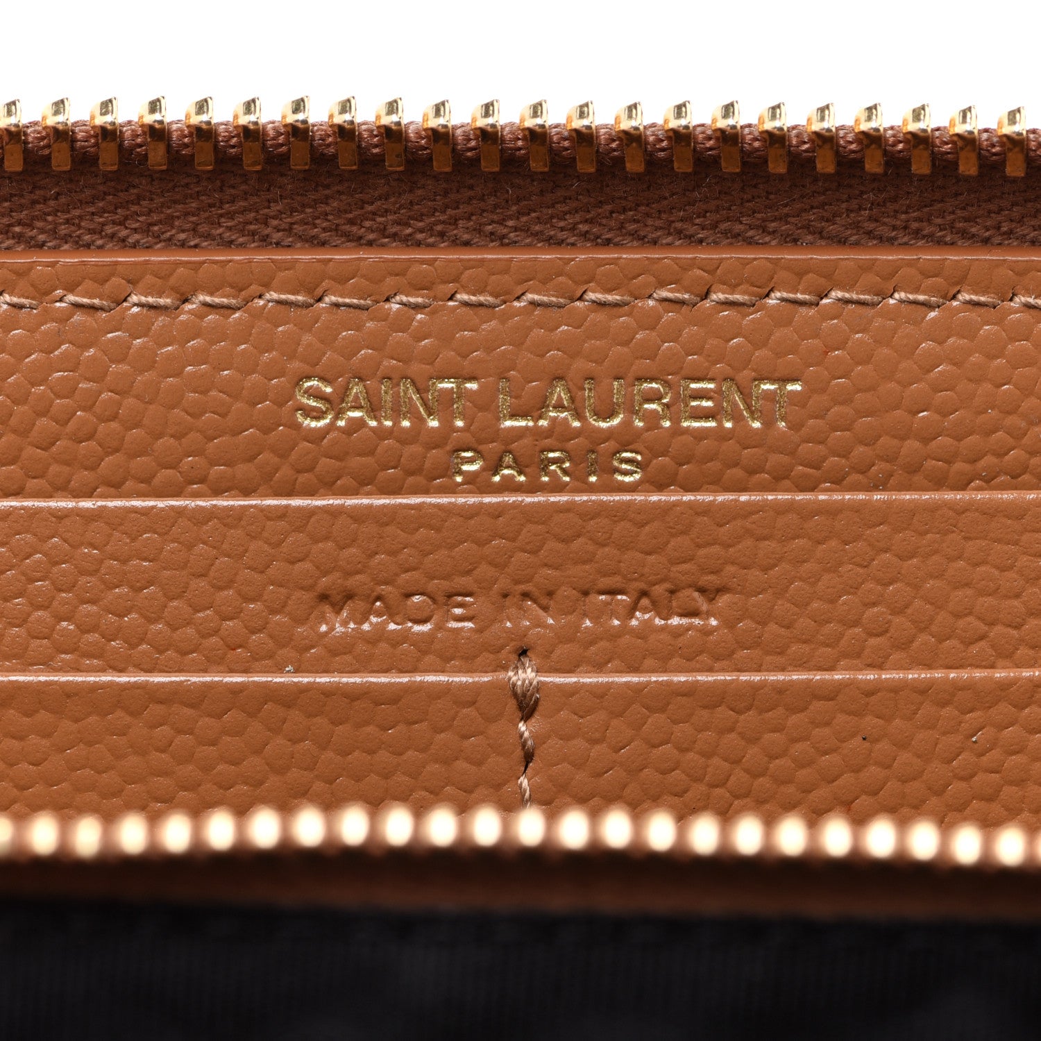 Saint Laurent Grain De Poudre Matelasse Chevron Monogram Zip Around Wallet Naturel Dark 5 of 7