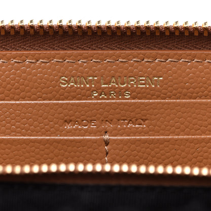 Saint Laurent Grain De Poudre Matelasse Chevron Monogram Zip Around Wallet Naturel Dark 5 of 7