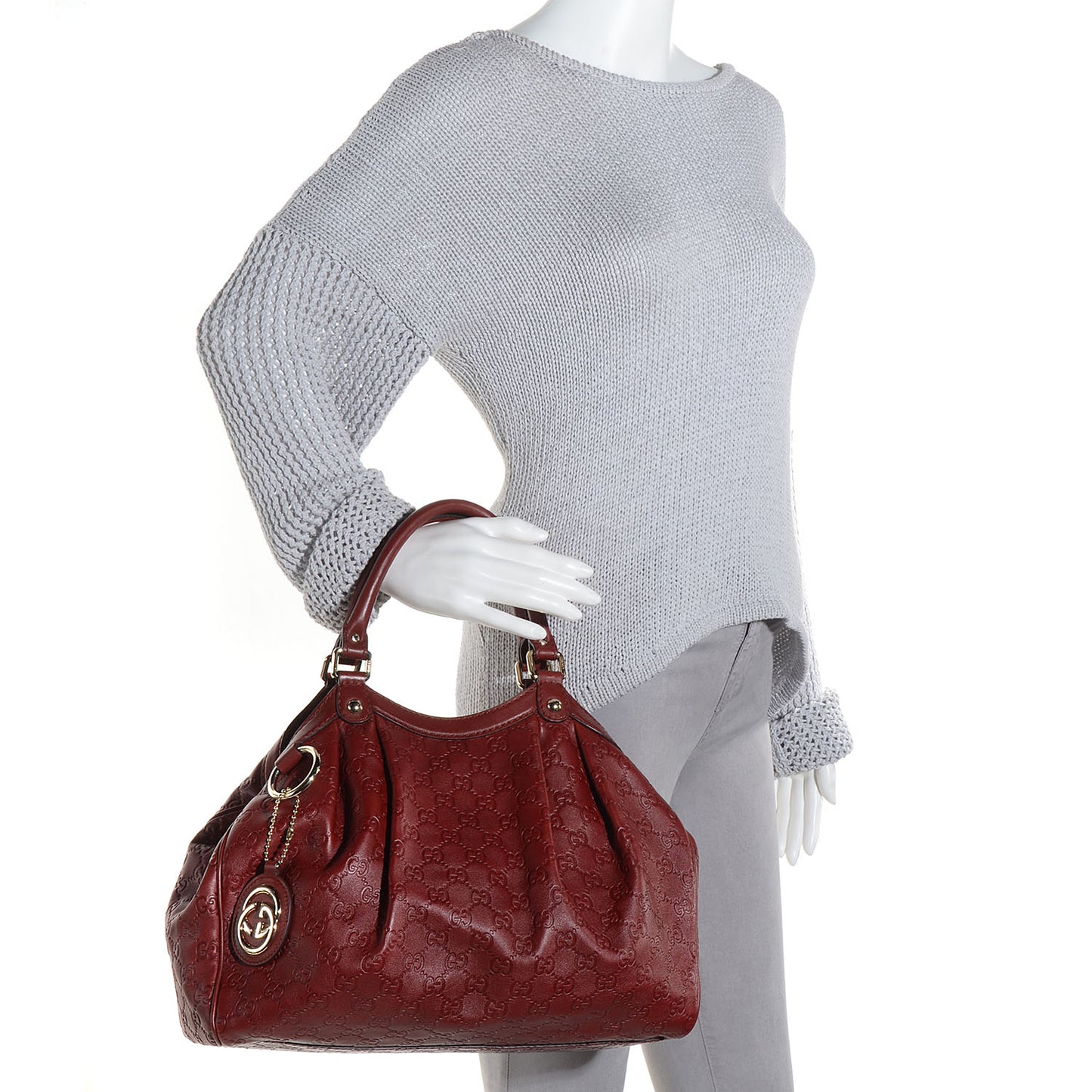 Guccissima Medium Sukey Tote Raspberry Candy