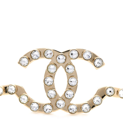 Chanel Metal Crystal CC Headband Light Gold 4 of 5