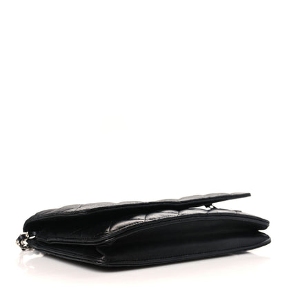 Chanel Lambskin Quilted Wallet On Chain WOC Black 4 of 10