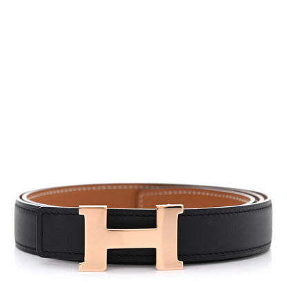 Hermes Swift Epsom 24mm Mini Constance H Belt 85 Black Gold 1 of 5
