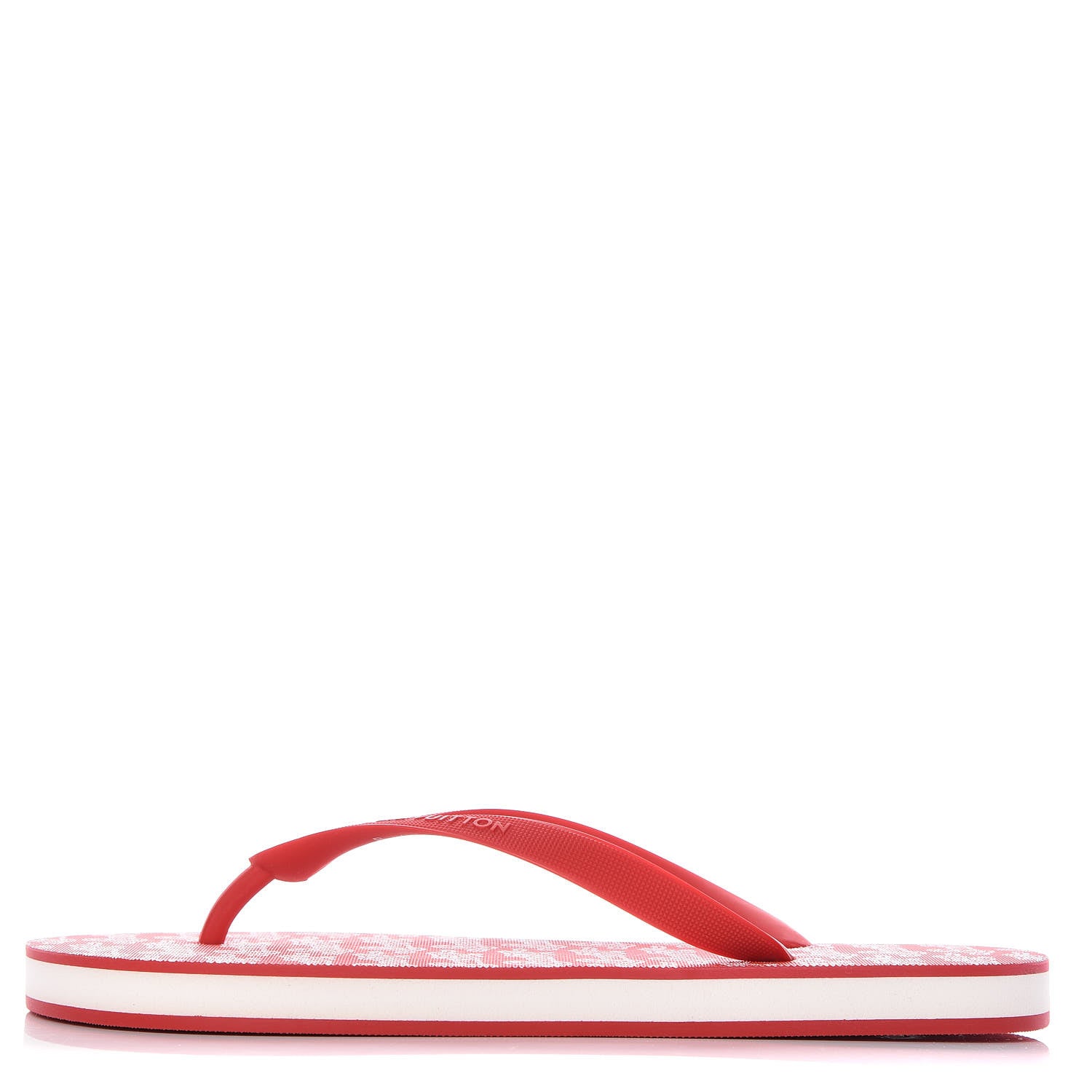 Louis Vuitton Rubber Mens Molitor Thong Sandals 9 Red 1 of 7