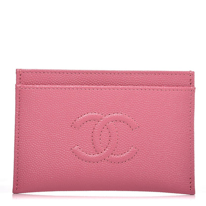 Chanel Caviar Timeless CC Card Holder Pink 1 of 9