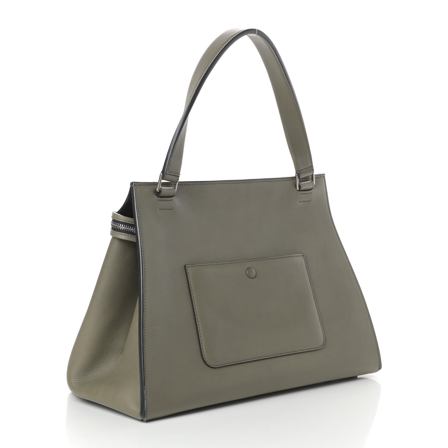 Celine Calfskin Medium Edge Shoulder Bag Khaki 3 of 9