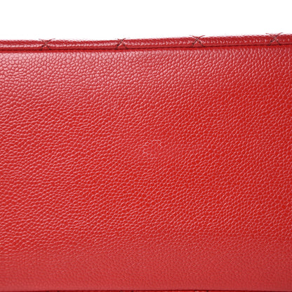 Chanel Caviar Quilted Grand Shopping Tote GST Red 8 of 13