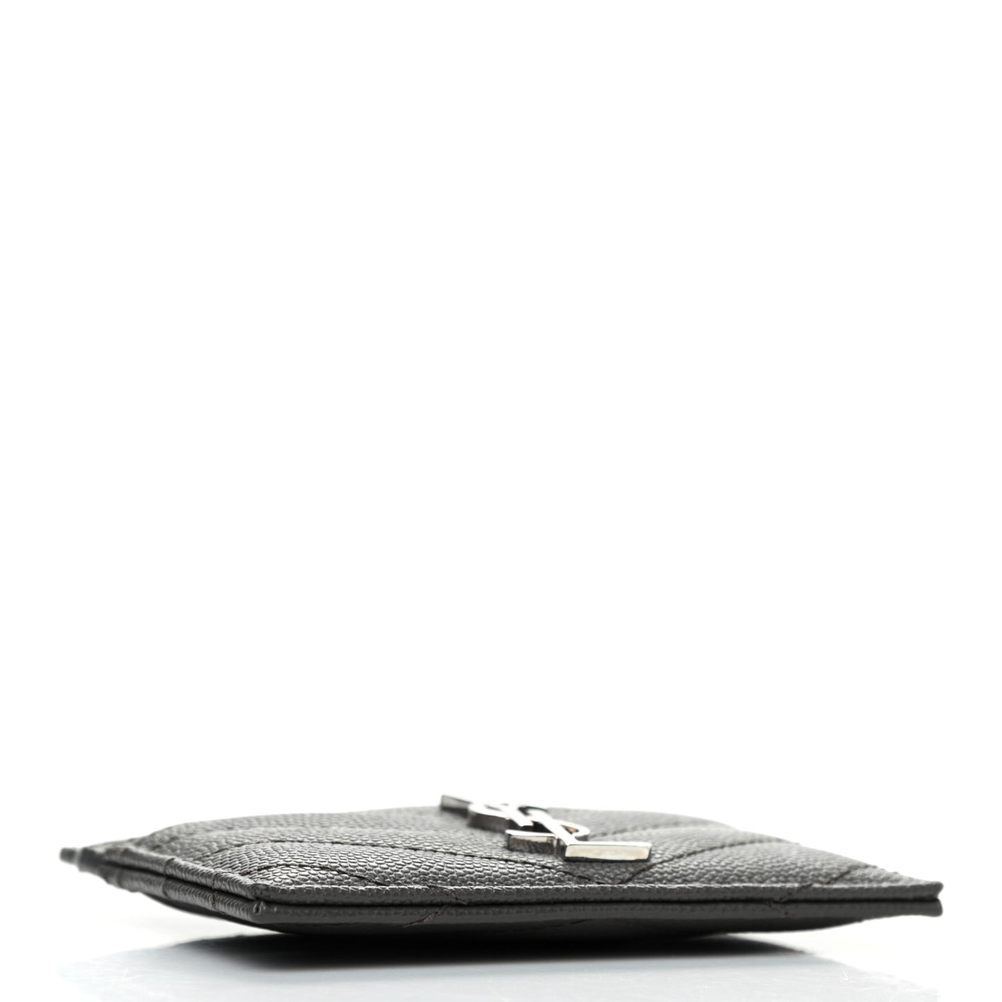 Grain De Poudre Matelasse Chevron Monogram Credit Card Case Coal
