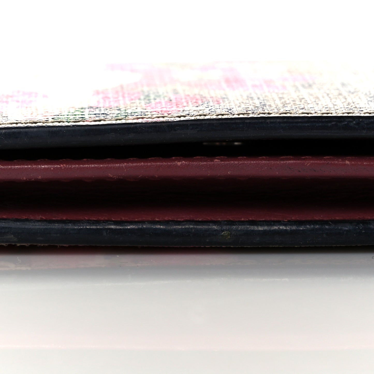 GG Supreme Monogram Blooms Card Case Beige Multicolor Dry Rose