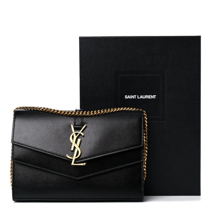 Saint Laurent Smooth Calfskin Monogram Sulpice Chain Wallet Black 10 of 10