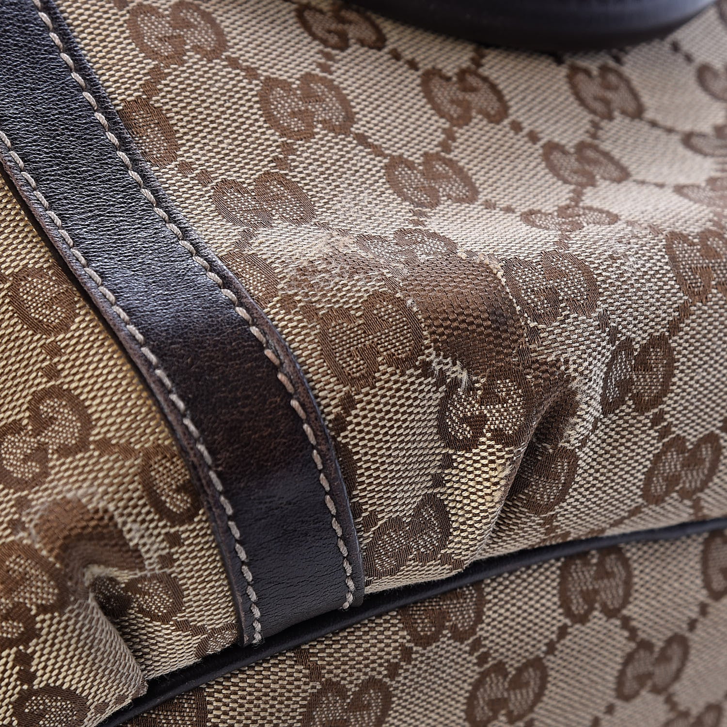 Gucci Monogram Medium D Gold Tote Bag Brown 14 of 15