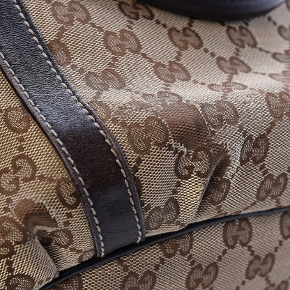 Gucci Monogram Medium D Gold Tote Bag Brown 14 of 15