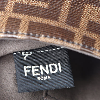 Fendi Glazed Fabric Vitello Century FF 1974 Stamp Patch Mini Double F Crossbody Bag Mogano Panna Black 7 of 12
