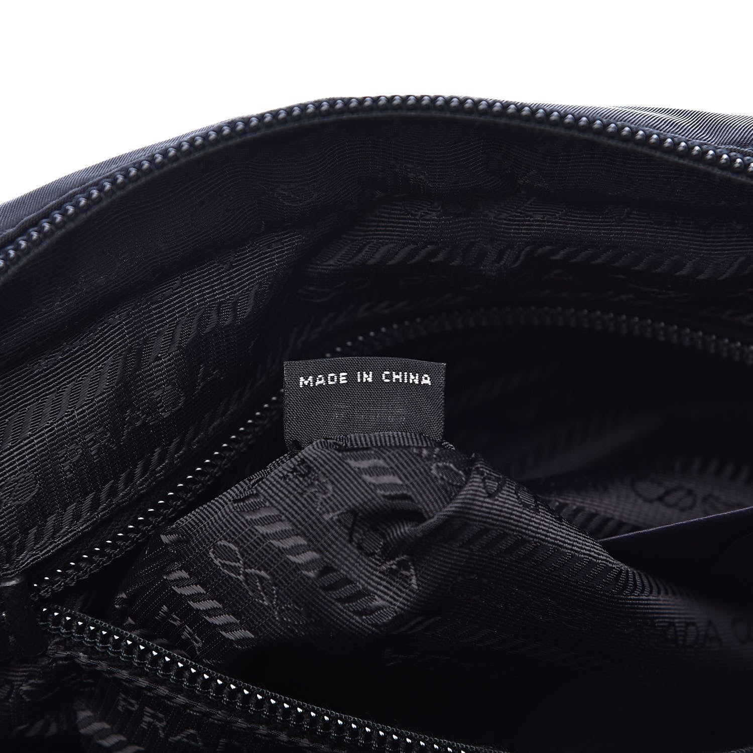 Prada Tessuto Nylon Saffiano Wristlet Black 7 of 9