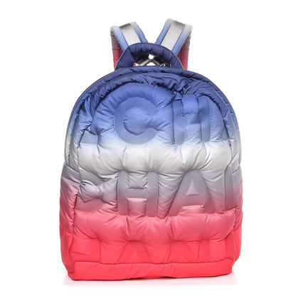 Chanel Nylon Embossed Small Doudoune Backpack Pink Blue White 1 of 7