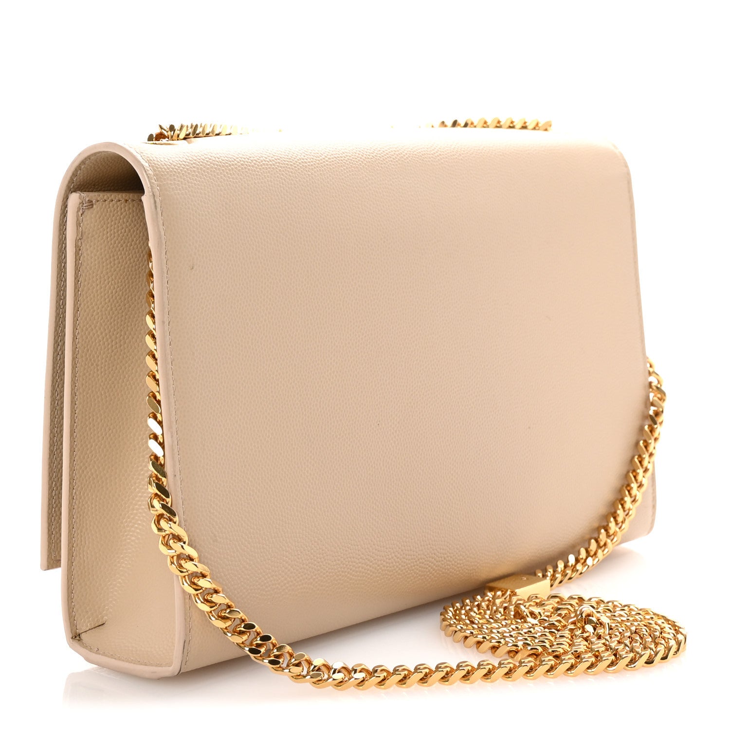 Saint Laurent Grain De Poudre Medium Monogram Kate Satchel Nude Powder 3 of 9