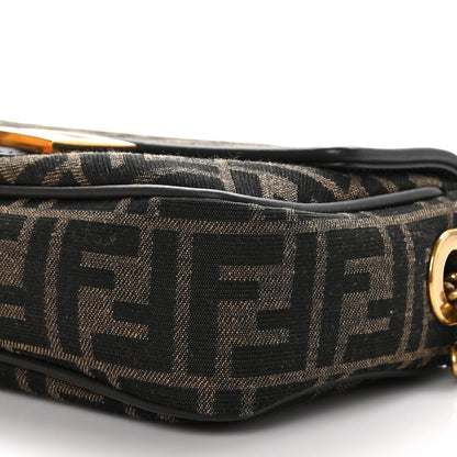 Fendi Fabric Jacquard FF 1974 Midi Chain Baguette Tobacco Moro 10 of 11
