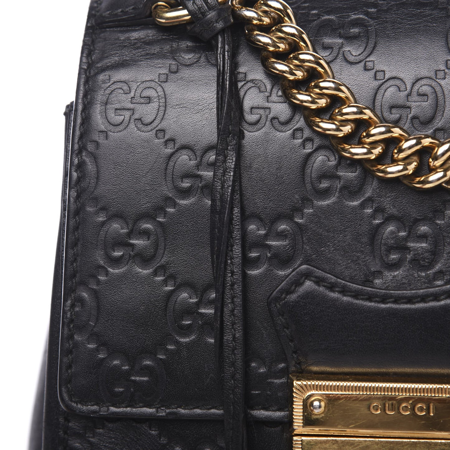 Guccissima Signature Padlock Backpack Black