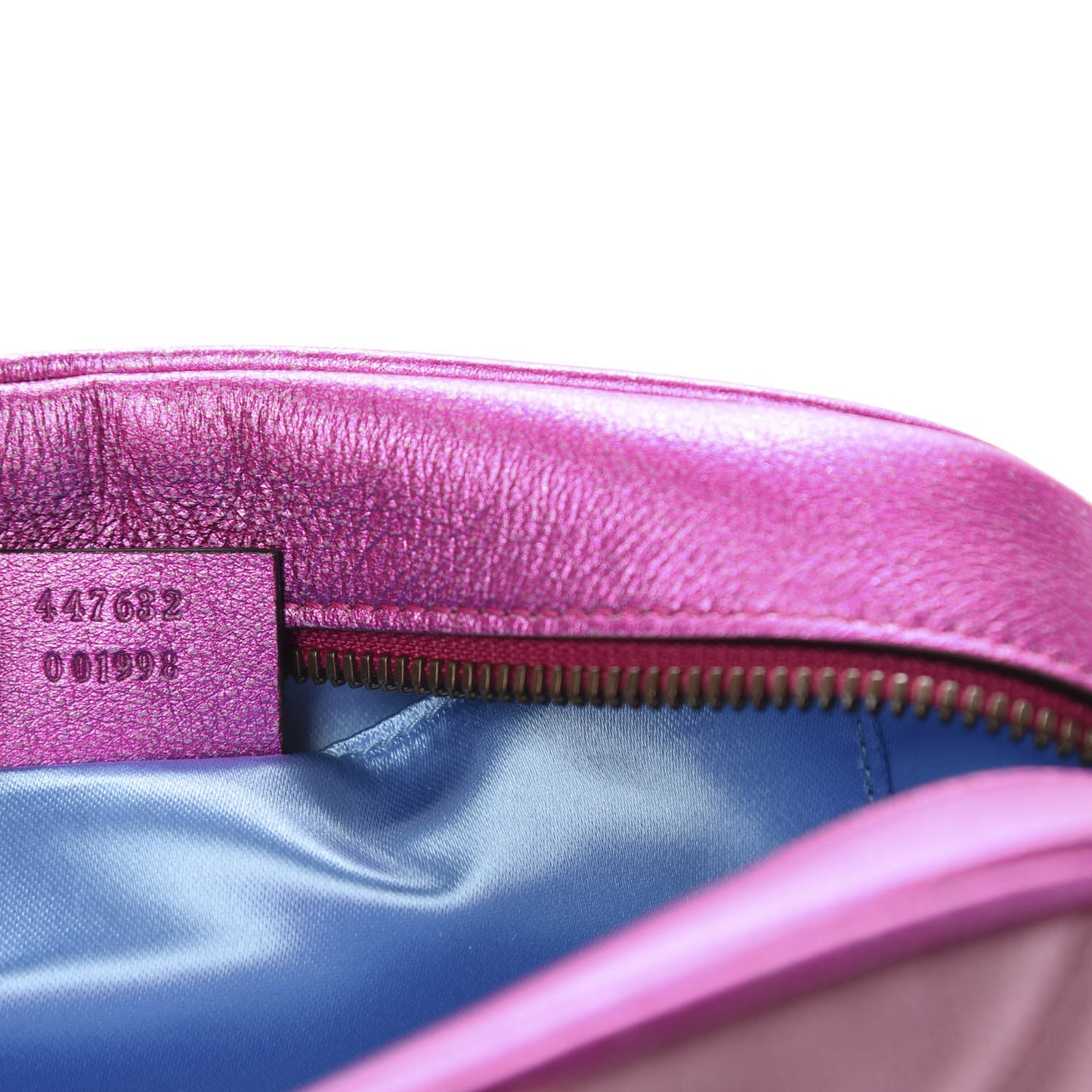 Laminated Nappa Matelasse Small GG Marmont Chain Shoulder Bag Fuxia Rosso Rosa