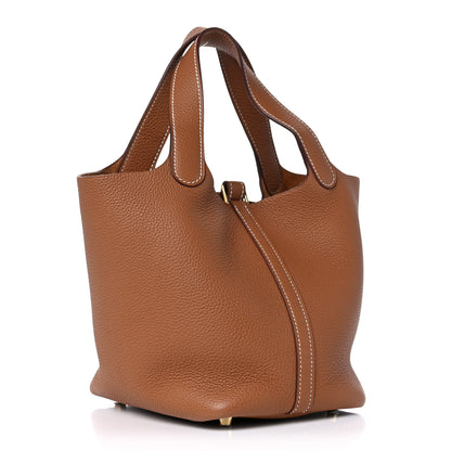 Hermes Taurillon Clemence Picotin Lock 18 PM Gold 2 of 9