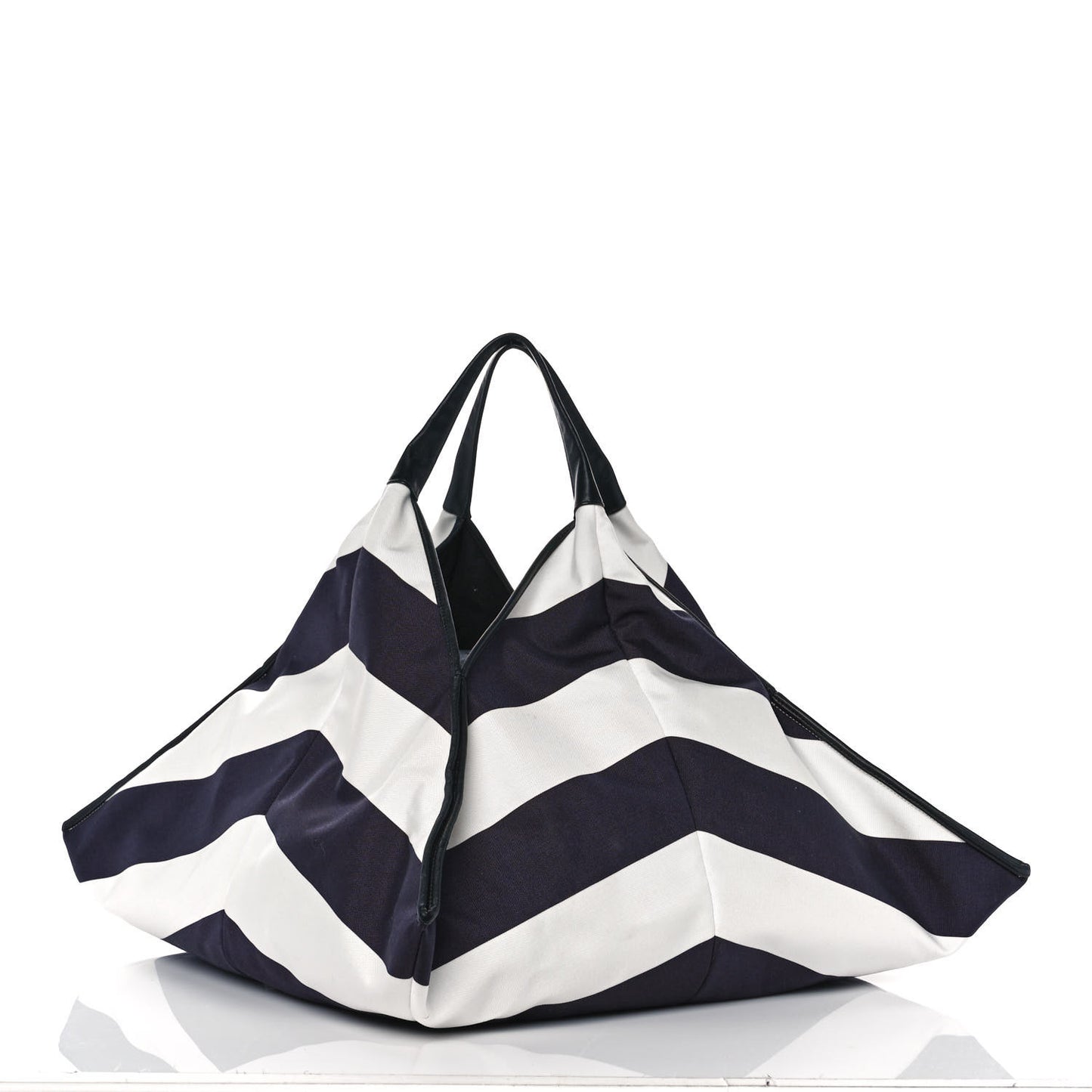 Striped Canvas Tote Blue White