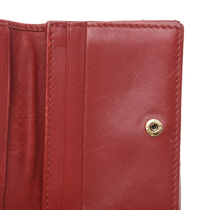 Gucci Calfskin Matelasse GG Marmont Card Case Wallet Hibiscus Red 15 of 15