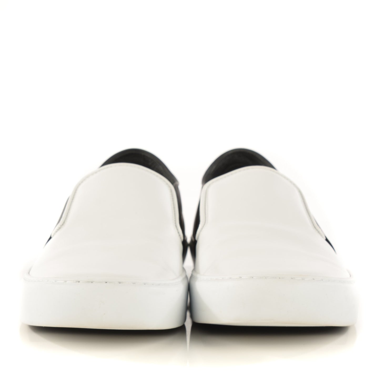 Leather Slip On Sneakers 37.5 White Black