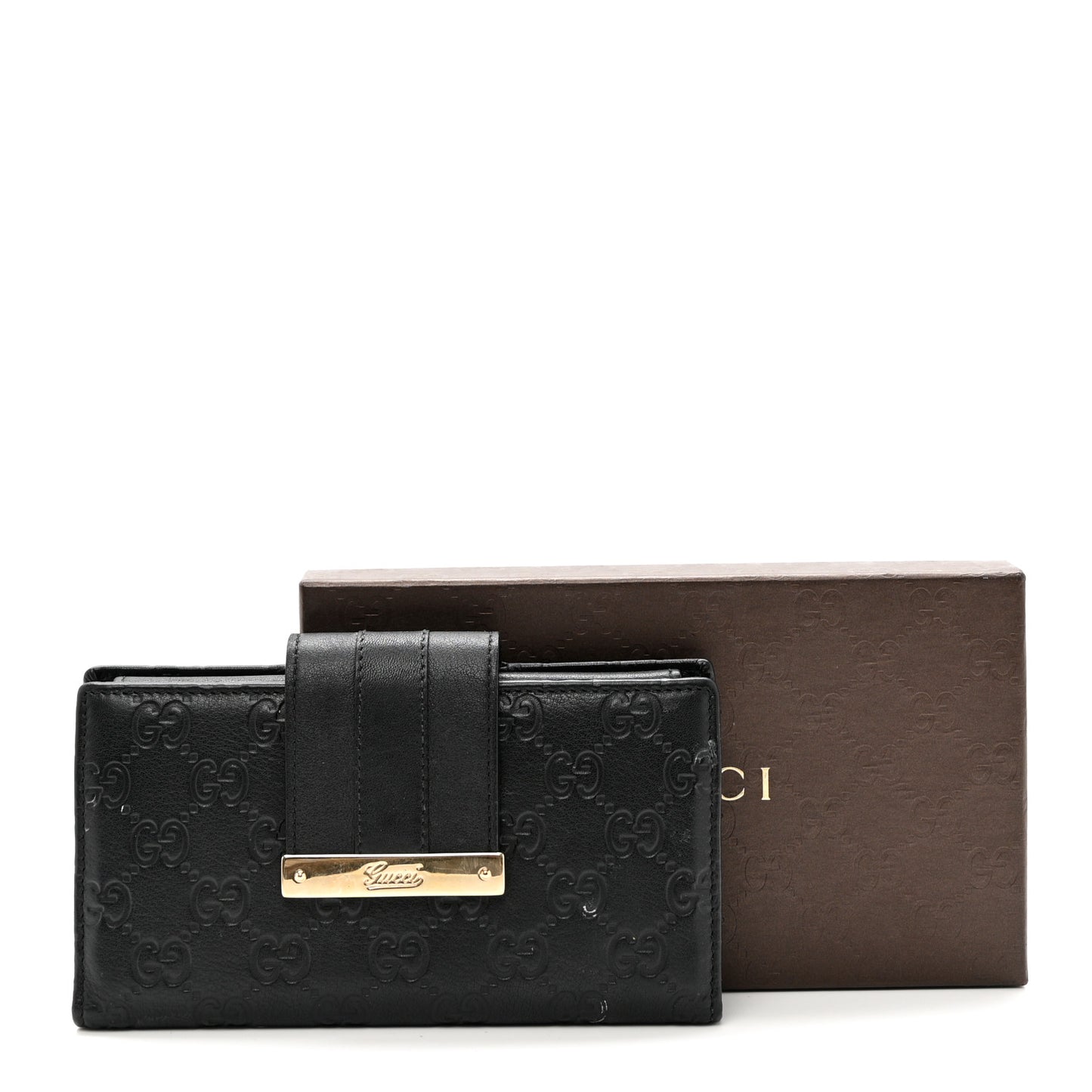Guccissima Ladies Web Long Wallet Black