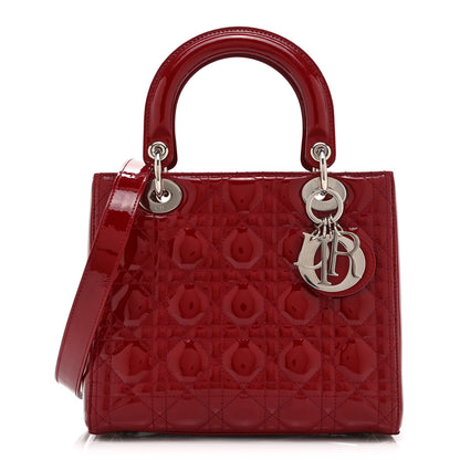 Christian Dior Patent Cannage Medium Lady Dior Red 1 of 10